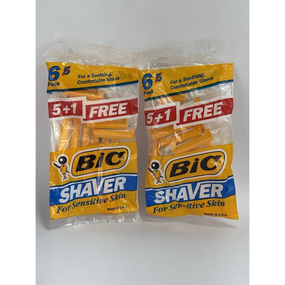 Vintage (2) BIC Shaver For Sensitive Skin Disposable Razors 1991 USA Prop